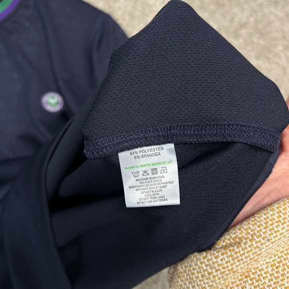 Wimbledon Performance Tee Men Size Medium Wicking Navy Blue‎ Tennis - Picture 6 of 7